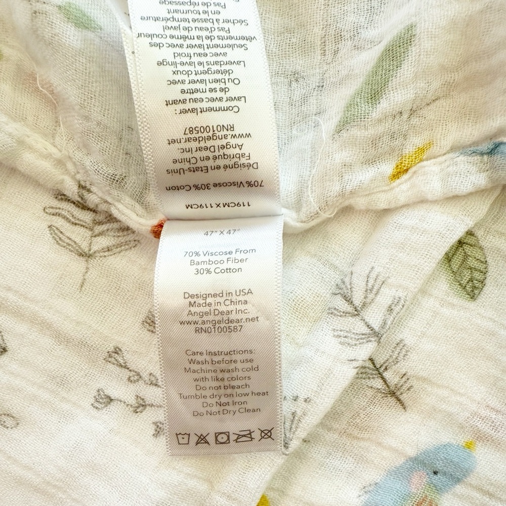 Angel Dear Blue Bird Baby Swaddle Blanket - Picture 4 of 5